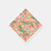 Kerstfeestdag met kleurrijke retro servet (Hoek)