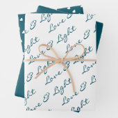 Kerstfeestdag met liefdeskennis en lichthartpatroo inpakpapier vel (In situ)