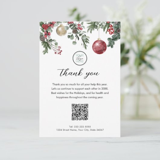 kerstfeestdag met Logo bedankt (Staand voorkant)