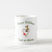 Kerstfeestdag met mannetje Elf Candy Cane Koffiemok (Center)