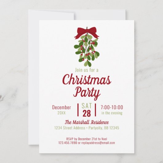 kerstfeestdag met mistletoe kaart (Voorkant)