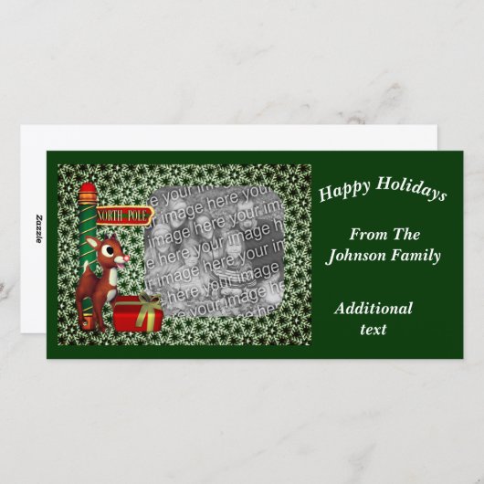 Kerstfeestdag met Noordpool Feestdagenkaart (Voorkant / Achterkant)
