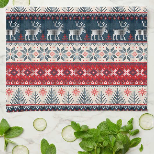 Kerstfeestdag met noordse feestdag theedoek (Gevouwen)