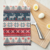 Kerstfeestdag met noordse feestdag theedoek (Quarter Fold)