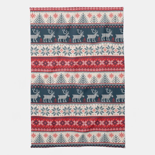 Kerstfeestdag met noordse feestdag theedoek (Verticaal)