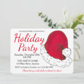 kerstfeestdag met Pet met rode kerstmis Kaart (Staand voorkant)