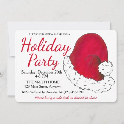 kerstfeestdag met Pet met rode kerstmis Kaart (Voorkant)