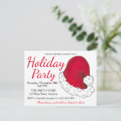 kerstfeestdag met Pet met rode kerstmis Uitnodiging Briefkaart (Staand voorkant)