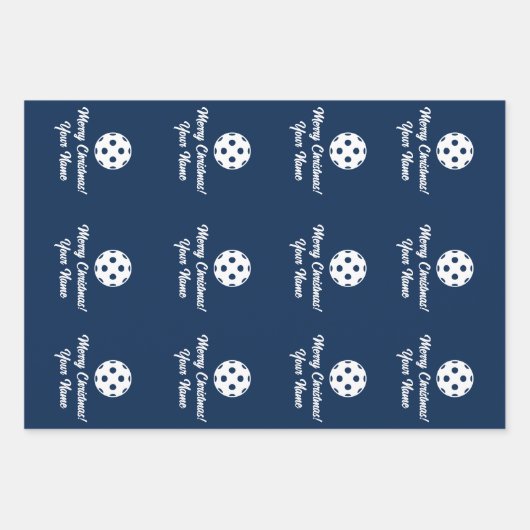 Kerstfeestdag met Pickleball als dekblad Inpakpapier Vel (Voorkant)