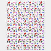 Kerstfeestdag met pinguïns en snowflakes fleece deken (Voorkant)