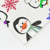 Kerstfeestdag met pinguïns en snowflakes fleece deken (Hoek)