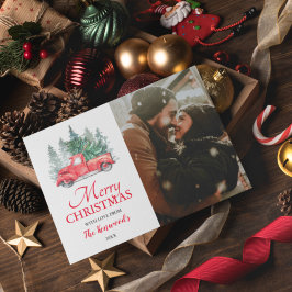  kerstfeestdag met Red Truck Feestdagenkaart