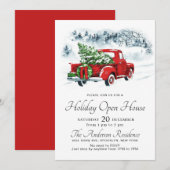  kerstfeestdag met Red Truck Kaart (Voorkant / Achterkant)