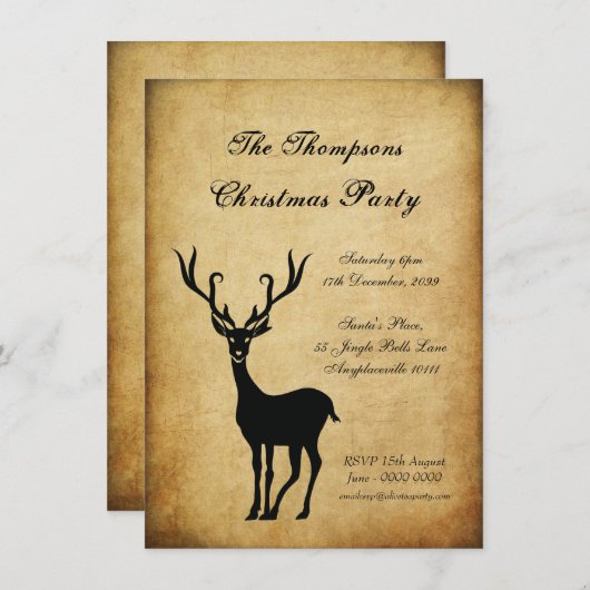  kerstfeestdag met rendieren kaart (Voorkant / Achterkant)