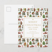  kerstfeestdag met Retro Feestdagenkaart (Voorkant / Achterkant)