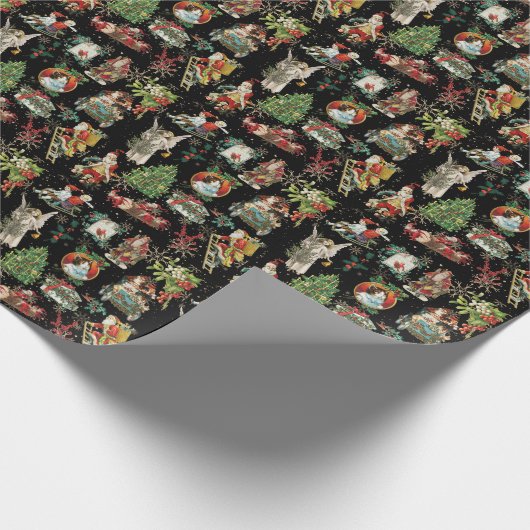  kerstfeestdag met Retro Festive Pattern Cadeaupapier (Hoek)