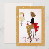  kerstfeestdag met Retro-Kaart Feestdagenkaart (Voorkant / Achterkant)