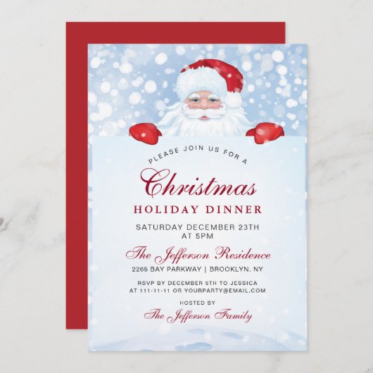  kerstfeestdag met Retro Santa Claus Kaart (Voorkant / Achterkant)