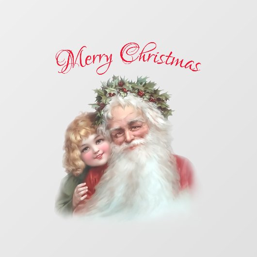  kerstfeestdag met Retro Santa Claus Raamsticker (Vel)