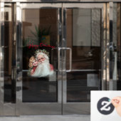  kerstfeestdag met Retro Santa Claus Raamsticker (Kantoordeur)