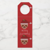 Kerstfeestdag met rode feestdag flessenhanger (Voorkant)