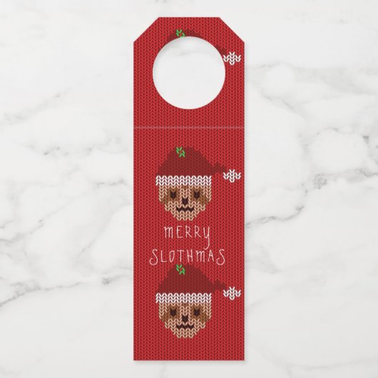 Kerstfeestdag met rode feestdag flessenhanger (Voorkant)