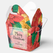 Kerstfeestdag met rode gouden tinten bedankdoosjes (Geopend)