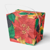 Kerstfeestdag met rode gouden tinten bedankdoosjes (Achterkant)