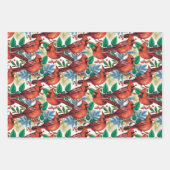 kerstfeestdag met rode kardinaal inpakpapier vel (Voorkant 2)