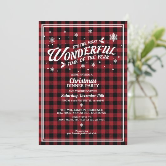  kerstfeestdag met rode kerstmis kaart (Staand voorkant)