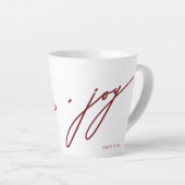 Kerstfeestdag met rode naam en liefdesnaam latte mok (Rechterhoek)