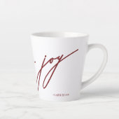 Kerstfeestdag met rode naam en liefdesnaam latte mok (Rechts)