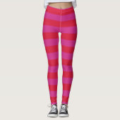 Kerstfeestdag met rode roze en rode strepen leggings (Voorkant)