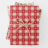 kerstfeestdag met rode Tan-bomen Inpakpapier Vel (In situ)