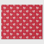 Kerstfeestdag met rode witte bogen cadeaupapier (Vlak)