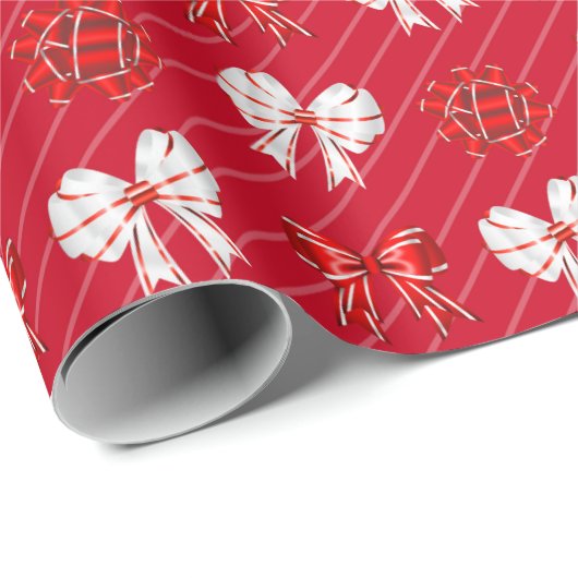 Kerstfeestdag met rode witte bogen cadeaupapier (Rol Hoek)