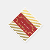 Kerstfeestdag met rood en goudstaven Napkins Servetten (Hoek)
