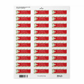 Kerstfeestdag met rood en groen Fern Etiket (Full Sheet)