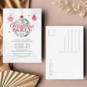 Kerstfeestdag met rood en groen uitnodiging briefkaart