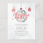 Kerstfeestdag met rood en groen uitnodiging briefkaart (Voorkant)