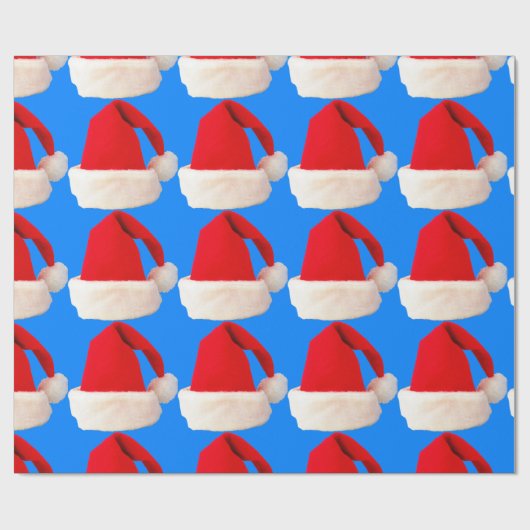 Kerstfeestdag met rood en wit kerstfeest — Santa H Cadeaupapier (Vlak)