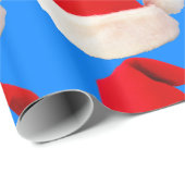 Kerstfeestdag met rood en wit kerstfeest — Santa H Cadeaupapier (Rol Hoek)