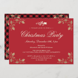 kerstfeestdag met rood goud kaart