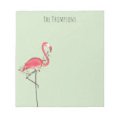 kerstfeestdag met roze flamingo Cute Notitieblok (Voorkant)