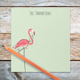 kerstfeestdag met roze flamingo Cute Notitieblok