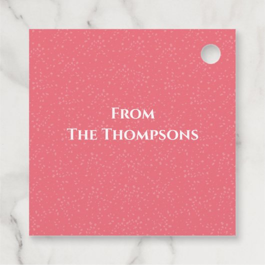 kerstfeestdag met roze lampjes bedankjes labels (Achterkant)