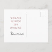 kerstfeestdag met roze roze bruine feestdag feestdagenkaart (Achterkant)