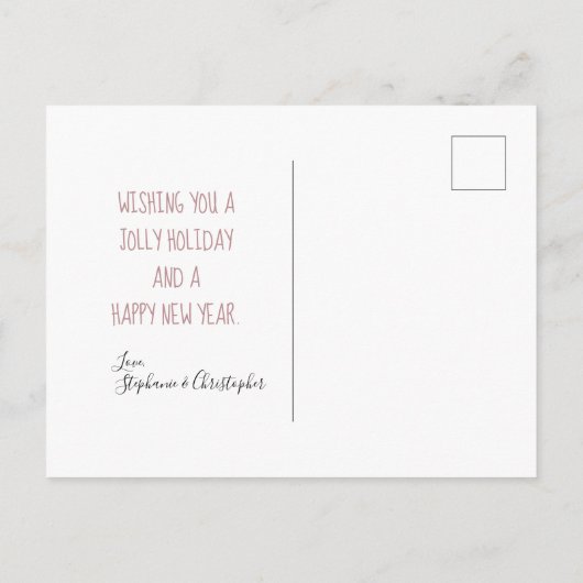 kerstfeestdag met roze roze bruine feestdag feestdagenkaart (Achterkant)