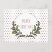 kerstfeestdag met roze roze bruine feestdag feestdagenkaart (Voorkant)