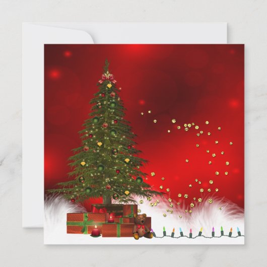 Kerstfeestdag met ruiters kaart (Achterkant)